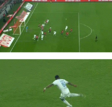 神之一脚：法甲现天外飞仙绝平世界波，现场视角还原，太丝滑了